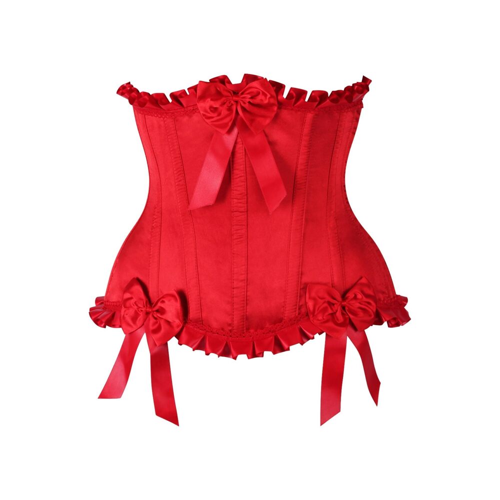 1489 Top Drawer Red Steel Boned Burlesque Underbust Corset Waist Cincher